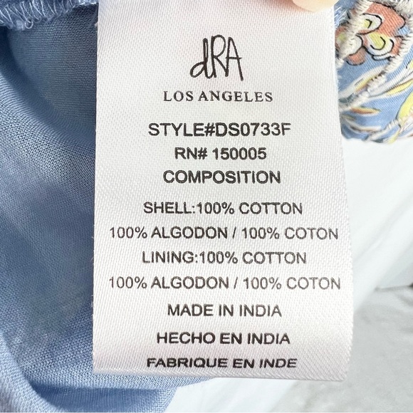 dRA Anthropologie Yara Blue Eyelet Floral Dress Sz S - Picture 15 of 16